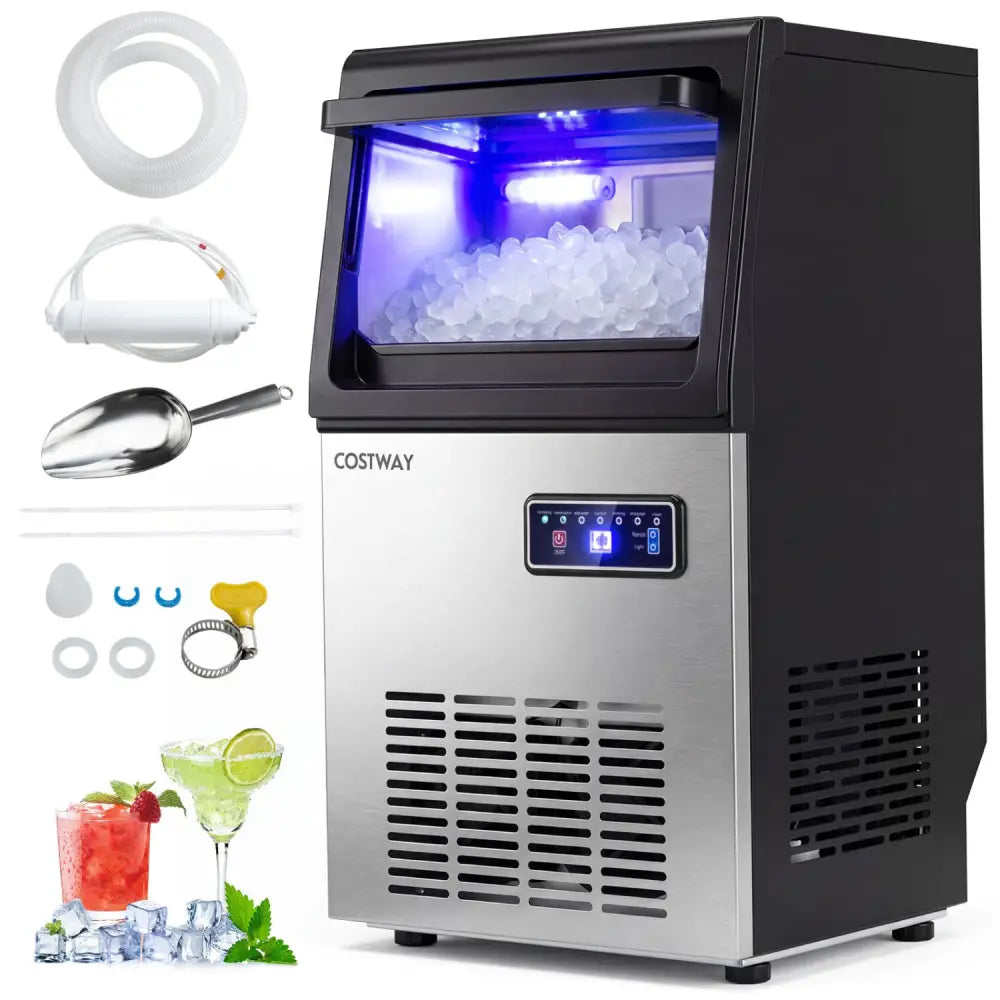 90 LBS/24H Commercial Nugget Ice Maker with Self-Cleaning - Ice Makers