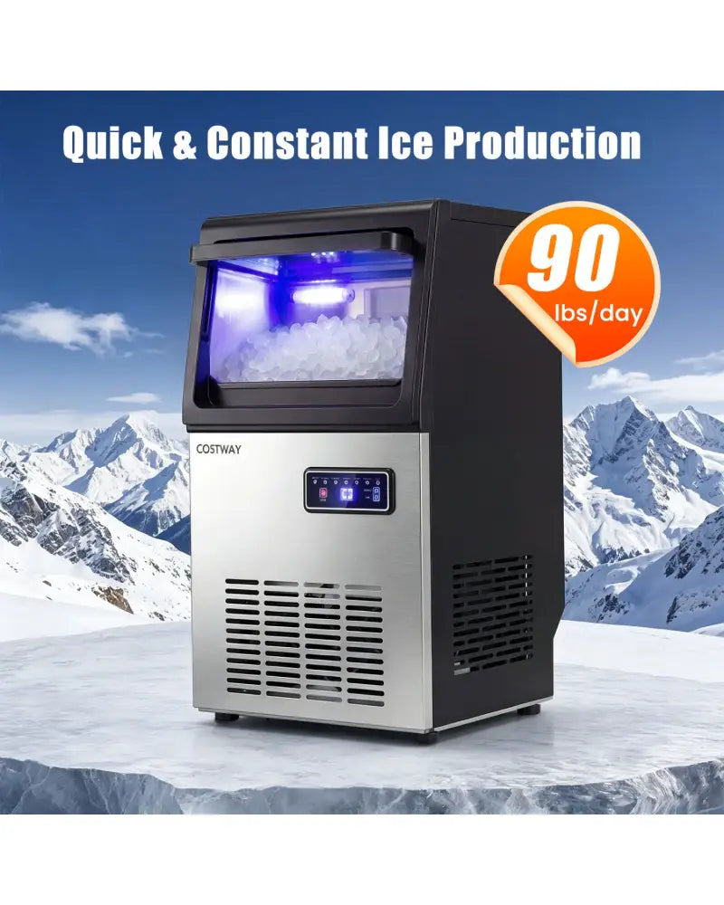 90 LBS/24H Commercial Nugget Ice Maker with Self-Cleaning - Ice Makers