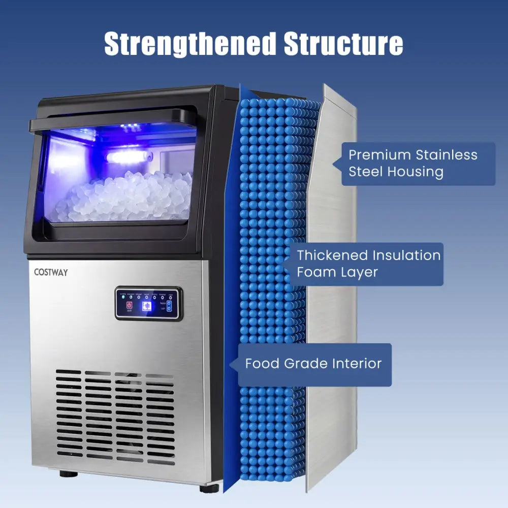 90 LBS/24H Commercial Nugget Ice Maker with Self-Cleaning - Ice Makers