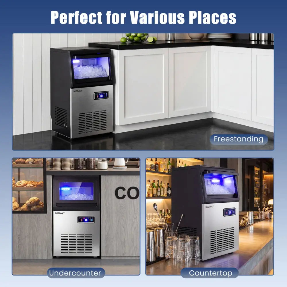 90 LBS/24H Commercial Nugget Ice Maker with Self-Cleaning - Ice Makers
