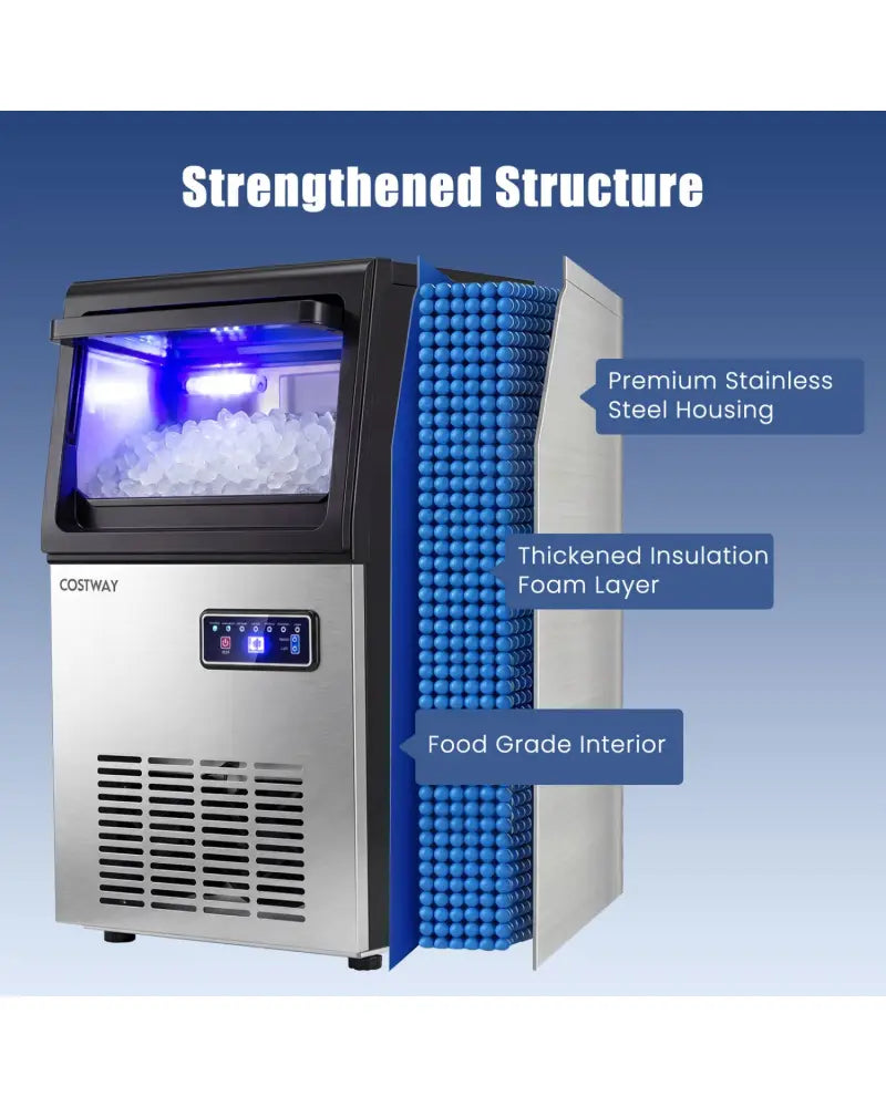 90 LBS/24H Commercial Nugget Ice Maker with Self-Cleaning - Ice Makers