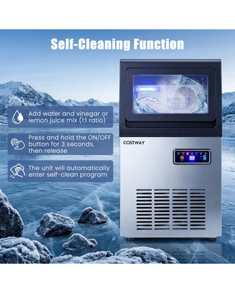 90 LBS/24H Commercial Nugget Ice Maker with Self-Cleaning - Ice Makers