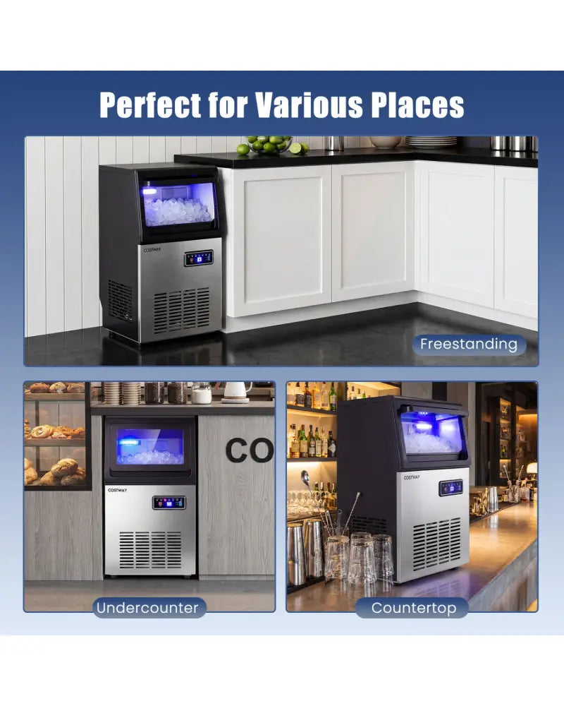 90 LBS/24H Commercial Nugget Ice Maker with Self-Cleaning - Ice Makers