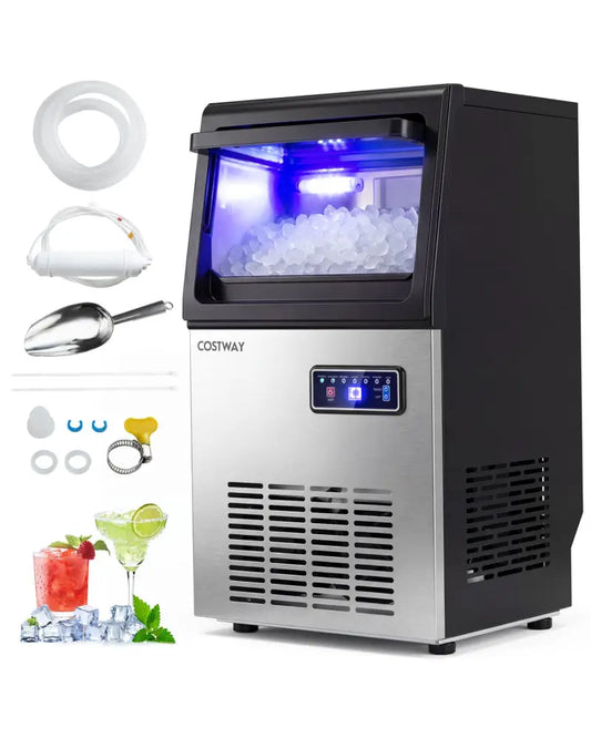 90 LBS/24H Commercial Nugget Ice Maker with Self-Cleaning - Ice Makers