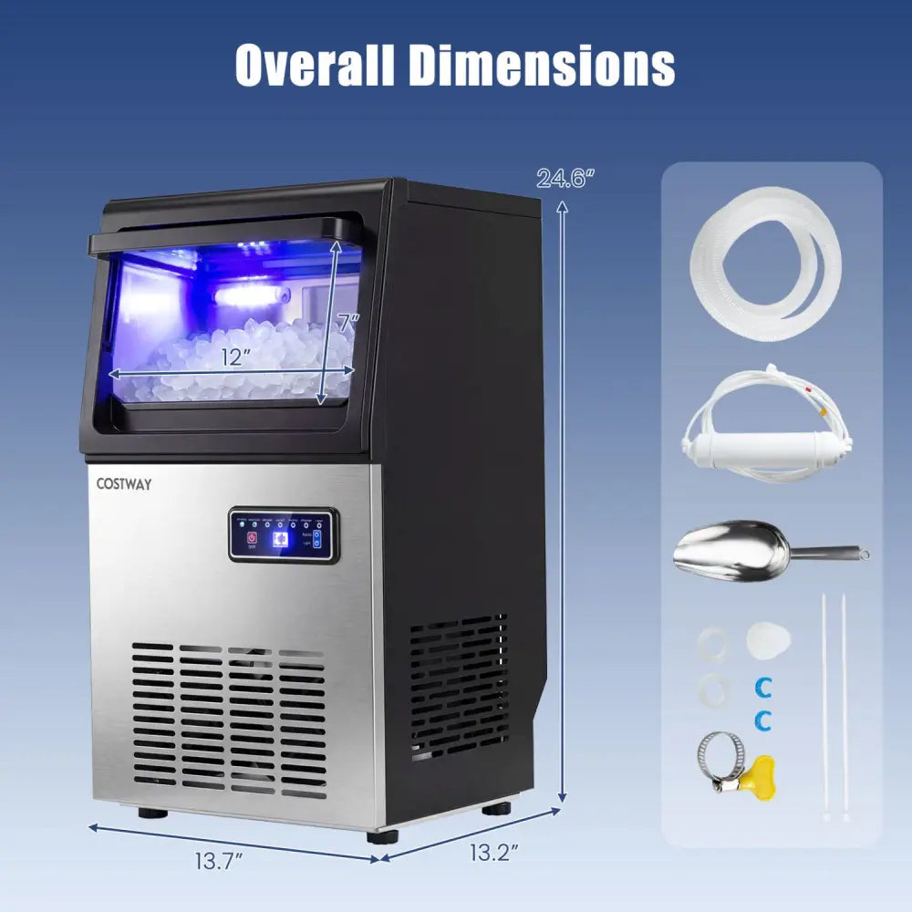 90 LBS/24H Commercial Nugget Ice Maker with Self-Cleaning - Ice Makers
