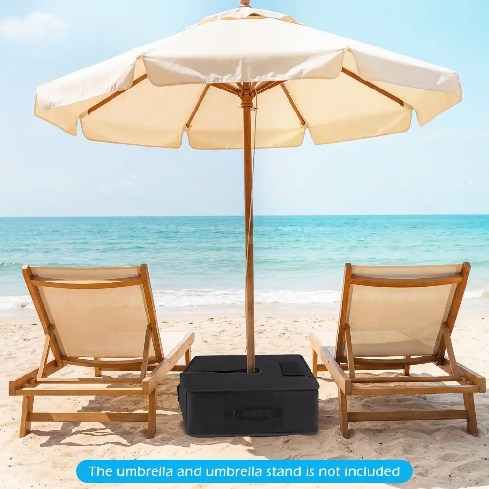 90 LBS Sand-fillable Umbrella Base Weight-Black - Black - Outdoor Umbrella Bases