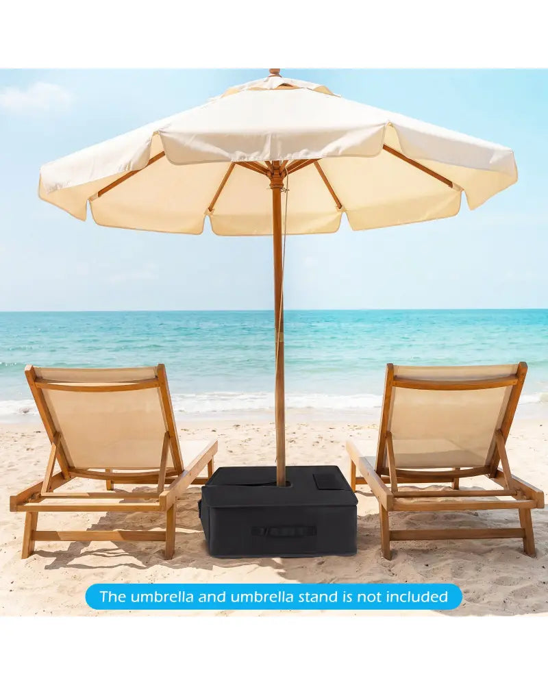90 LBS Sand-fillable Umbrella Base Weight-Black - Black - Outdoor Umbrella Bases