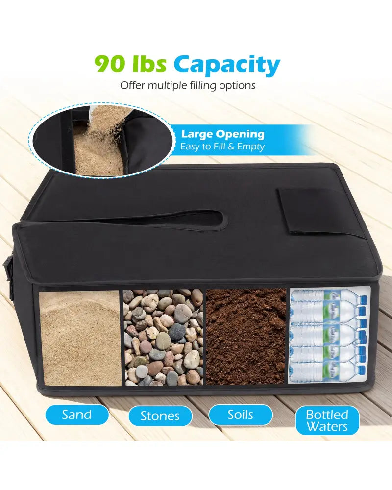 90 LBS Sand-fillable Umbrella Base Weight-Black - Black - Outdoor Umbrella Bases