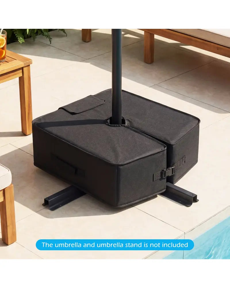 90 LBS Sand-fillable Umbrella Base Weight-Black - Black - Outdoor Umbrella Bases