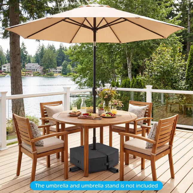 90 LBS Sand-fillable Umbrella Base Weight-Black - Black - Outdoor Umbrella Bases