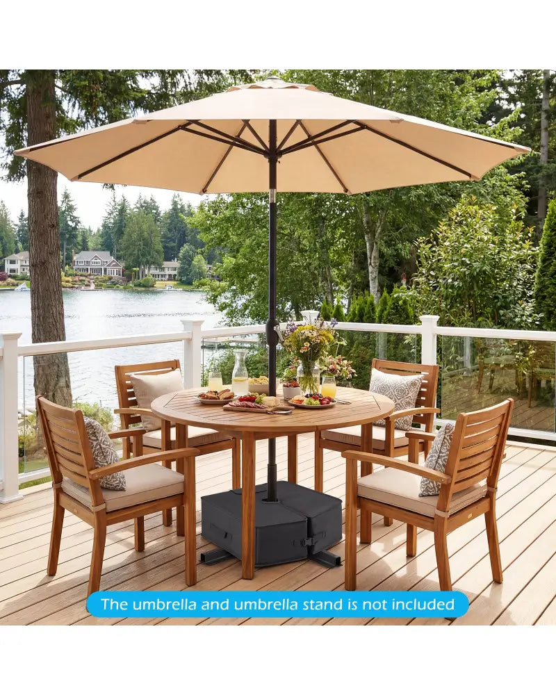 90 LBS Sand-fillable Umbrella Base Weight-Black - Black - Outdoor Umbrella Bases