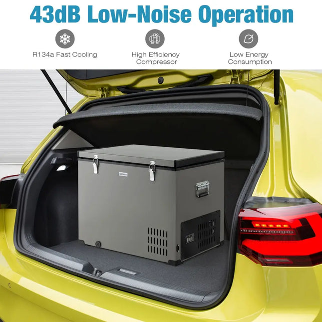 90 QT Portable Car Refrigerator Freezer with Compressor-Gray - Gray - Coolers