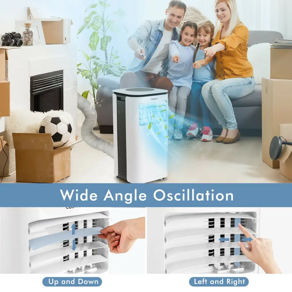 9000 BTU 3 in 1 Portable Air Conditioner with Fan and Dehumidifier-White - White - Portable Air Conditioners