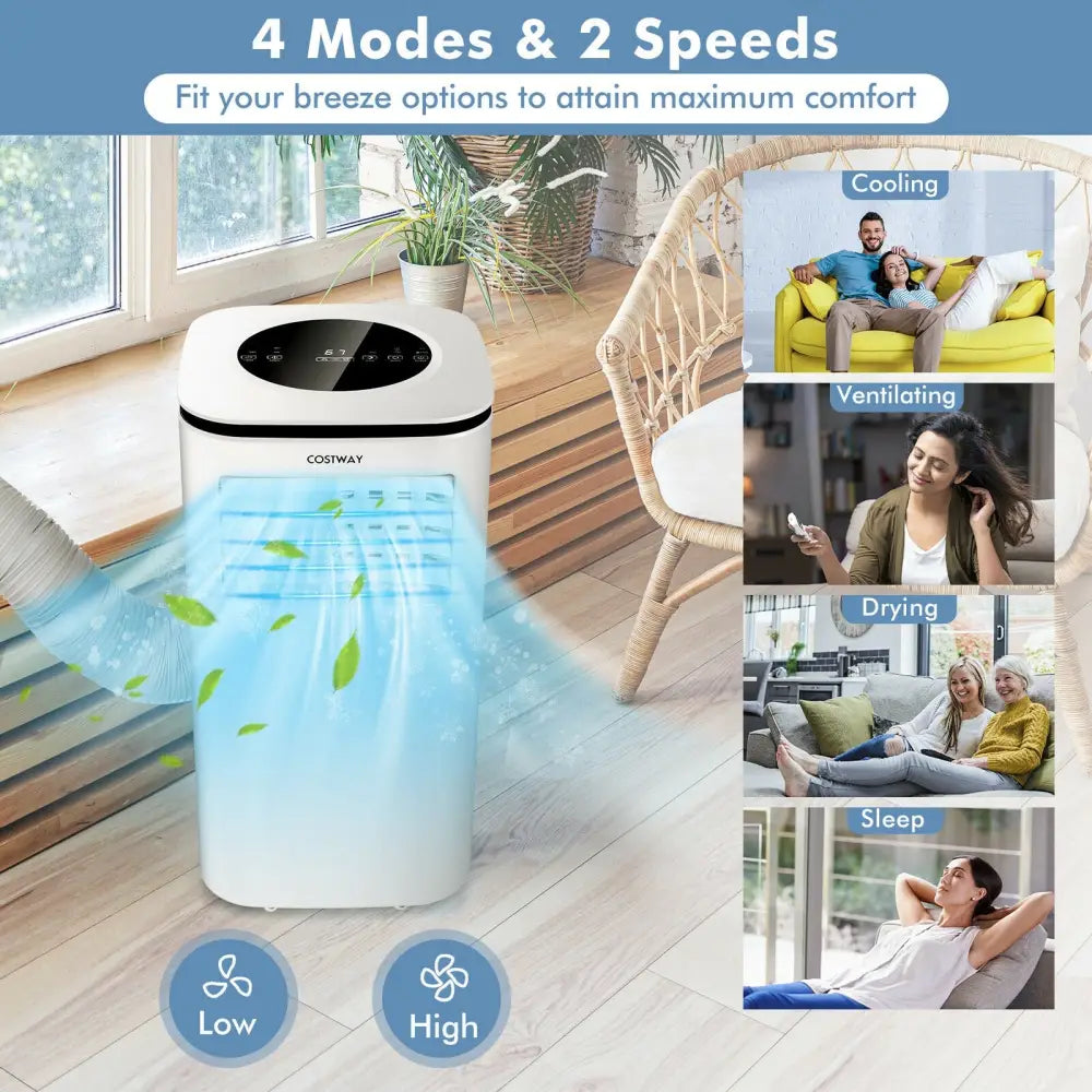 9000 BTU 3 in 1 Portable Air Conditioner with Fan and Dehumidifier-White - White - Portable Air Conditioners