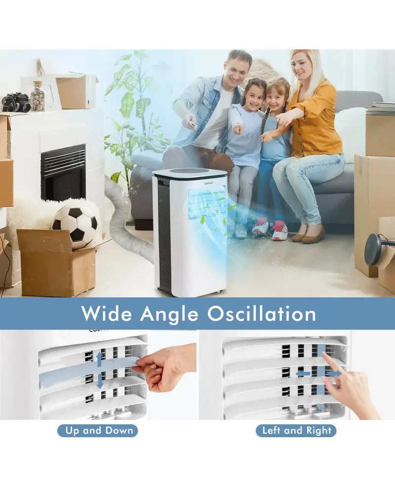 9000 BTU 3 in 1 Portable Air Conditioner with Fan and Dehumidifier-White - White - Portable Air Conditioners