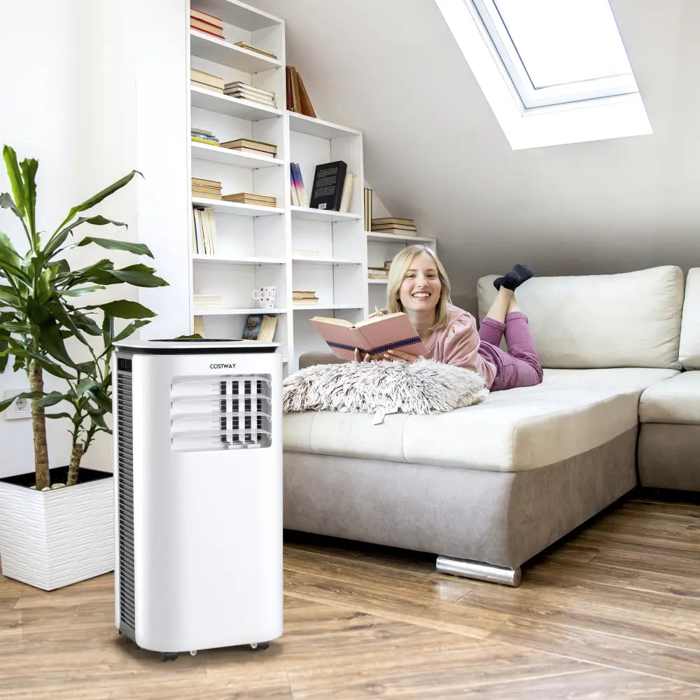 9000 BTU 3 in 1 Portable Air Conditioner with Fan and Dehumidifier-White - White - Portable Air Conditioners