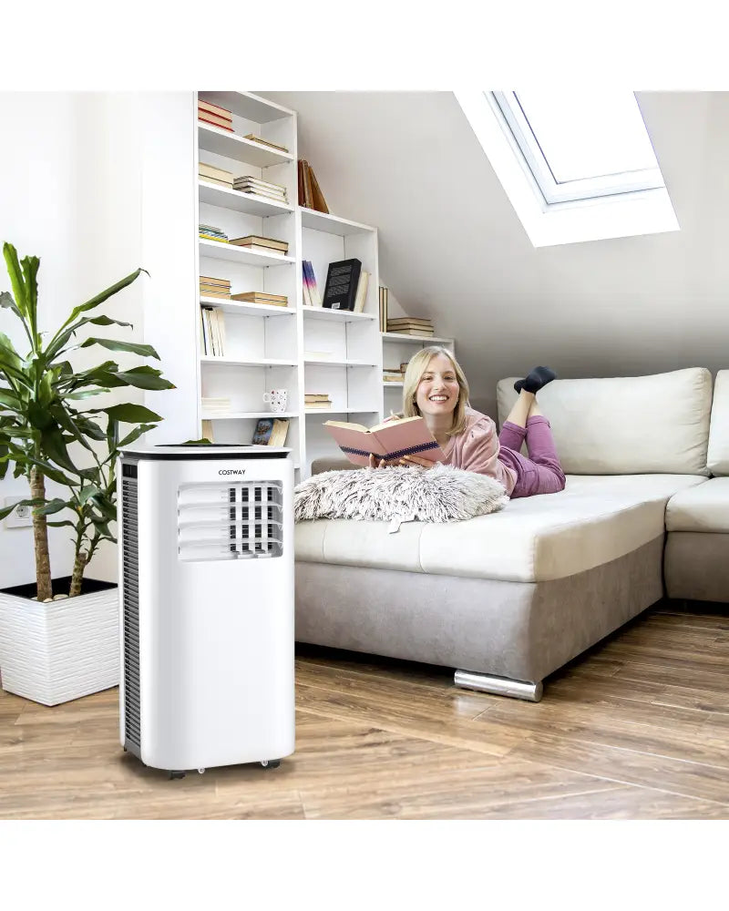 9000 BTU 3 in 1 Portable Air Conditioner with Fan and Dehumidifier-White - White - Portable Air Conditioners