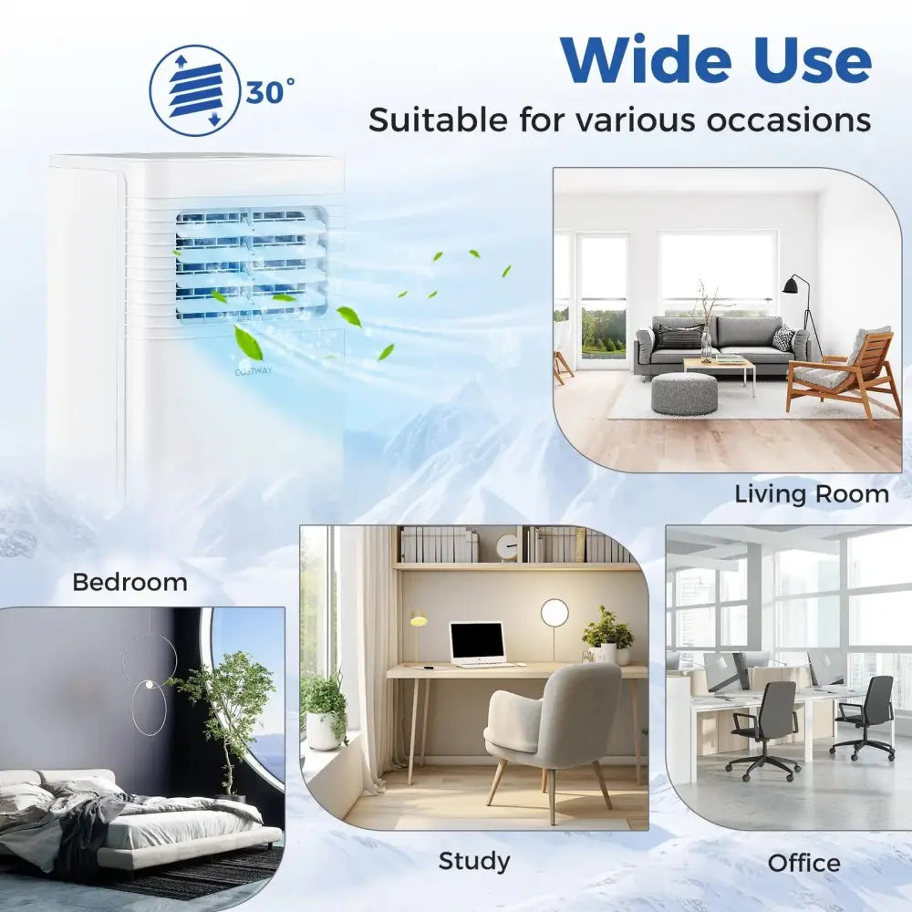 9000 BTU Portable Air Conditioner 3 in 1 AC Unit with Fan and Dehumidifier Costway