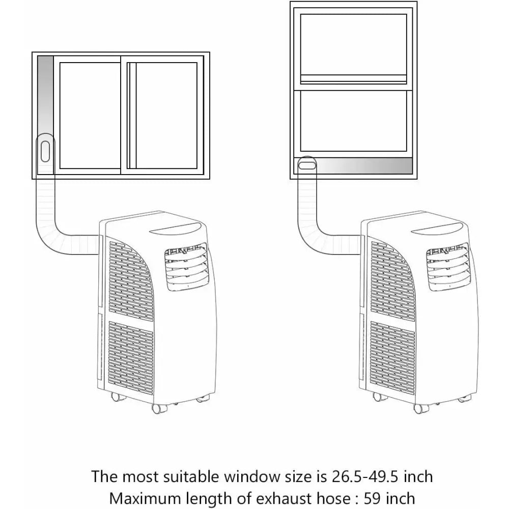 9000 BTU Portable Air Conditioner with Built-in Dehumidifier and Remote Control - Black & White - Portable Air