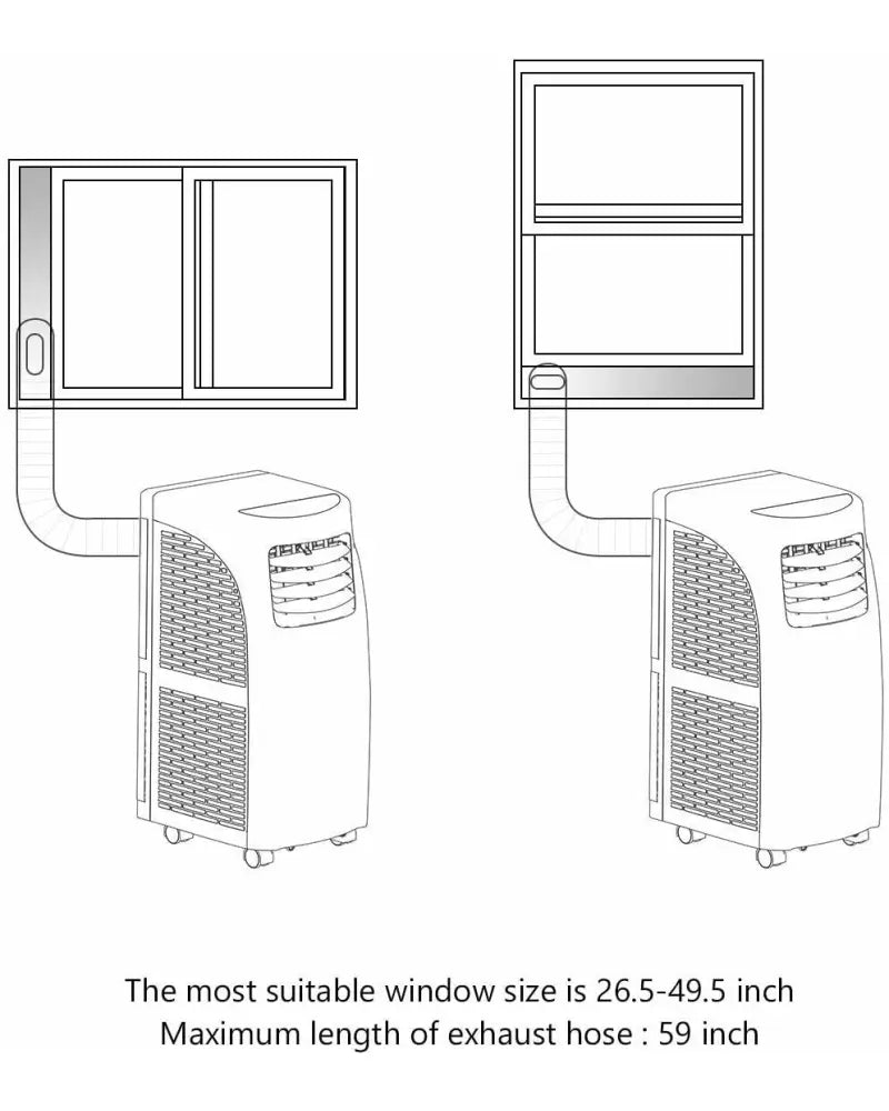 9000 BTU Portable Air Conditioner with Built-in Dehumidifier and Remote Control - Black & White - Portable Air