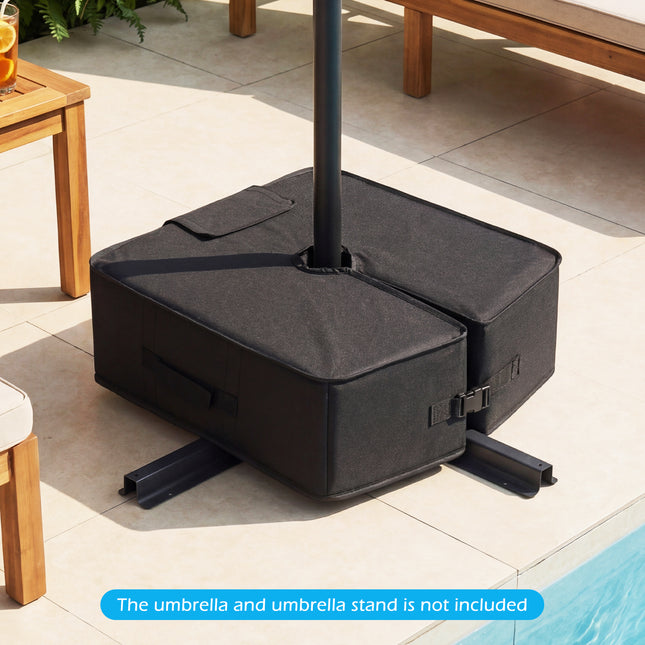 90 LBS Sand-fillable Umbrella Base Weight-Black