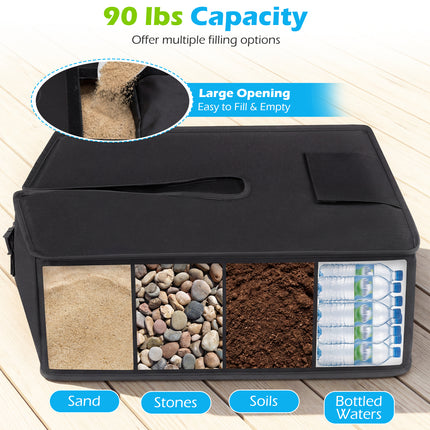 90 LBS Sand-fillable Umbrella Base Weight-Black