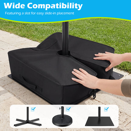 90 LBS Sand-fillable Umbrella Base Weight-Black