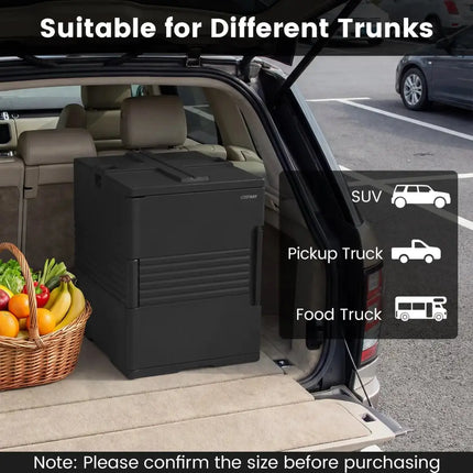 91 Qt Insulated Food Pan Carrier with Door Shafts-Black Costway