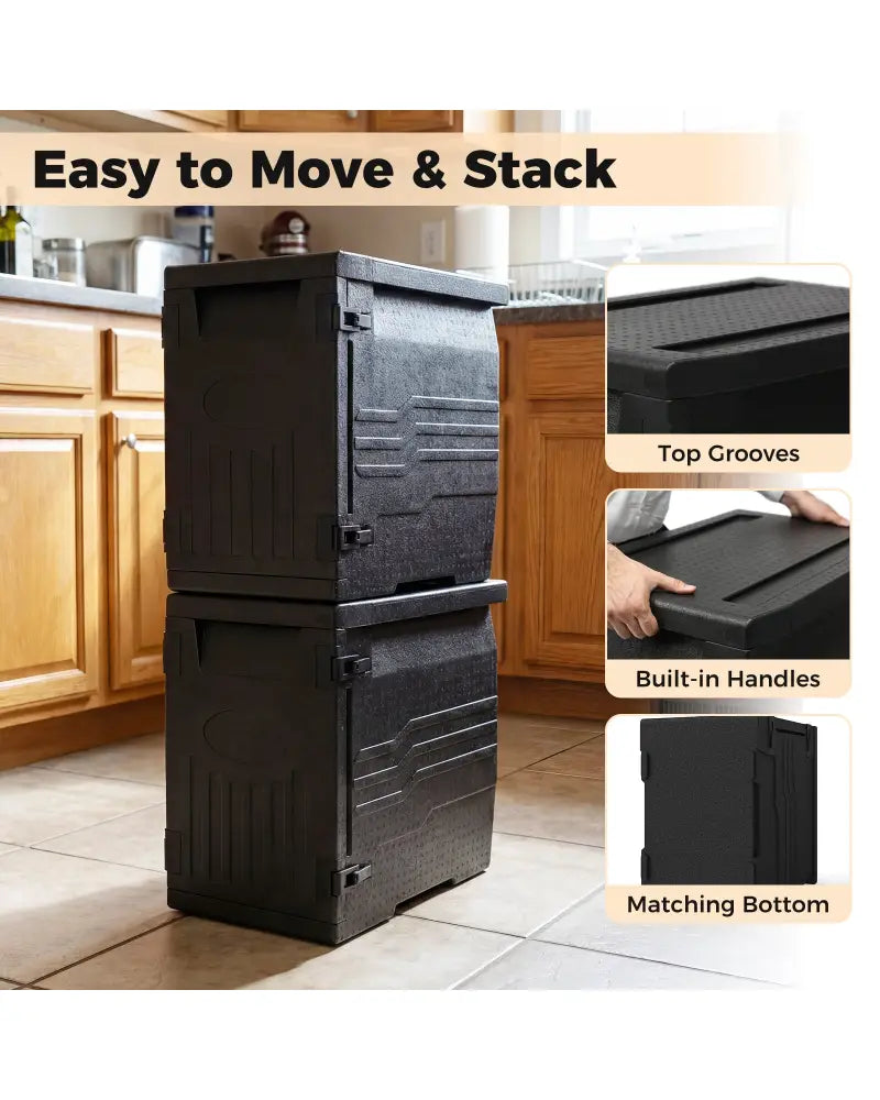 91 Qt Insulated Food Pan Carrier with Safety Buckles - Coolers