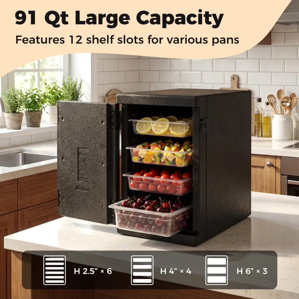 91 Qt Insulated Food Pan Carrier with Safety Buckles - Coolers
