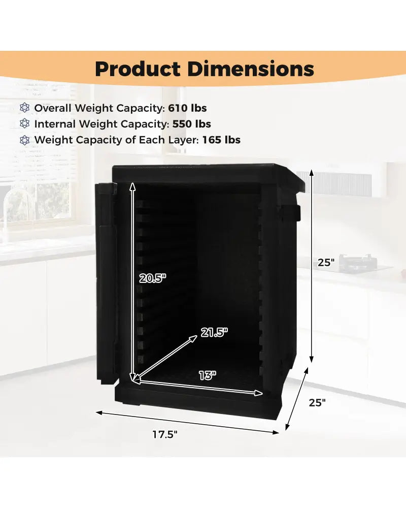 91 Qt Insulated Food Pan Carrier with Safety Buckles - Coolers