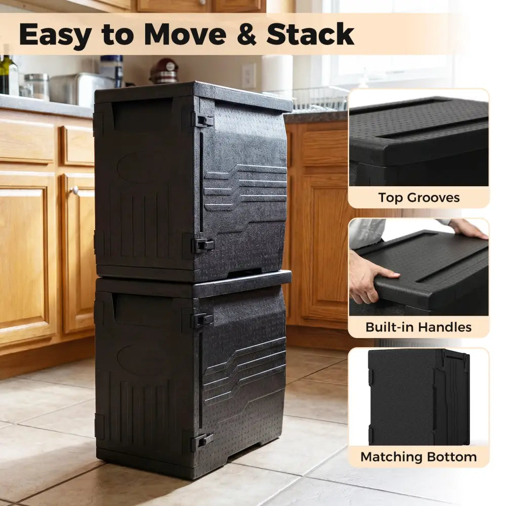 91 Qt Insulated Food Pan Carrier with Safety Buckles - Coolers