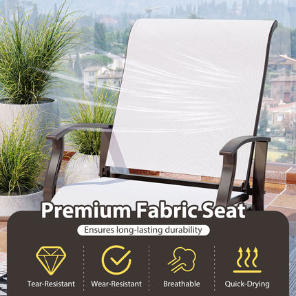Outdoor Glider Chairs Set of 2 with Ergonomic Backrest and Seat-Beige