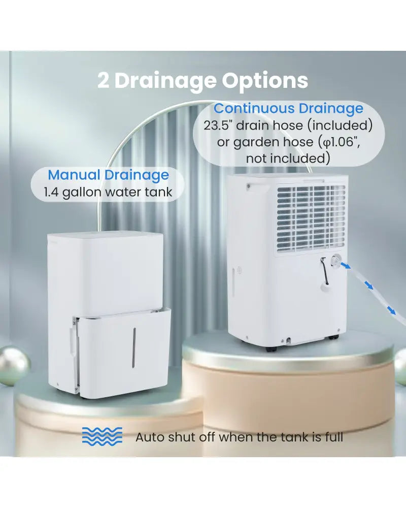 94.5 Pints Dehumidifier with 24H Timer and LED Display-White - White - Dehumidifiers