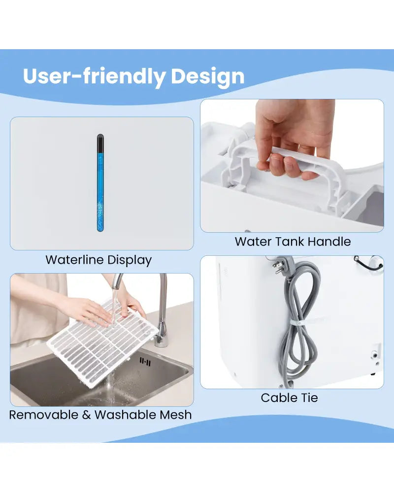 94.5 Pints Dehumidifier with 24H Timer and LED Display-White - White - Dehumidifiers
