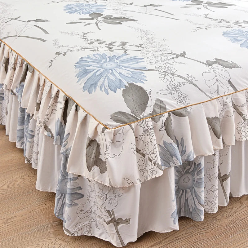 Princess Style Bed Skirt – Smooth Bedsheet Cover Twin/Queen/King