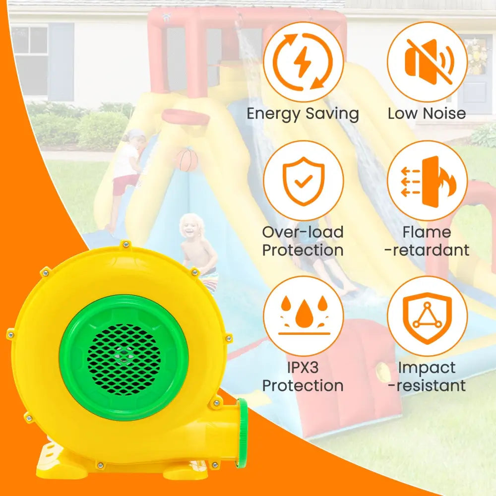 950W Air Blower Air Pump Fan with Convenient Handle and Ground Stakes-950W - Yellow - Air Blowers