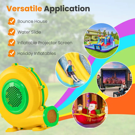 950W Air Blower Air Pump Fan with Convenient Handle and Ground Stakes-950W - Yellow - Air Blowers