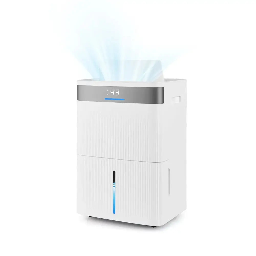 96 Pints Dehumidifier with 24H Timer and 3-Color Indicator-White Costway