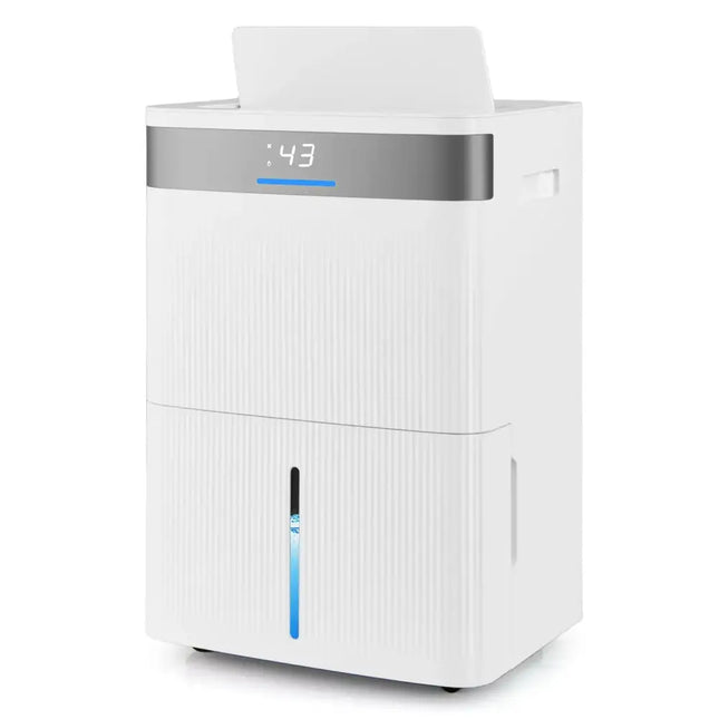 96 Pints Dehumidifier with 24H Timer and 3-Color Indicator-White Costway