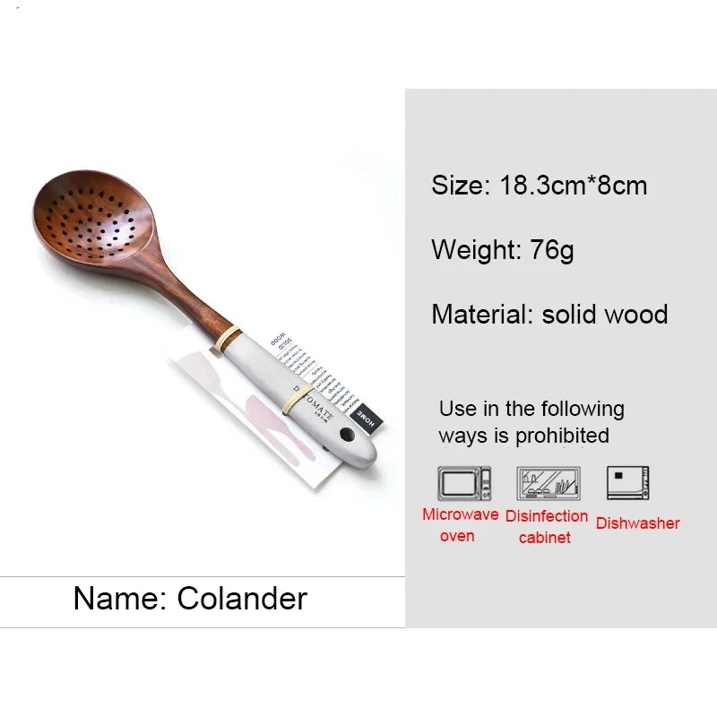 Wooden Cooking Utensils Set – Rice, Soup & Non-Stick Spoons