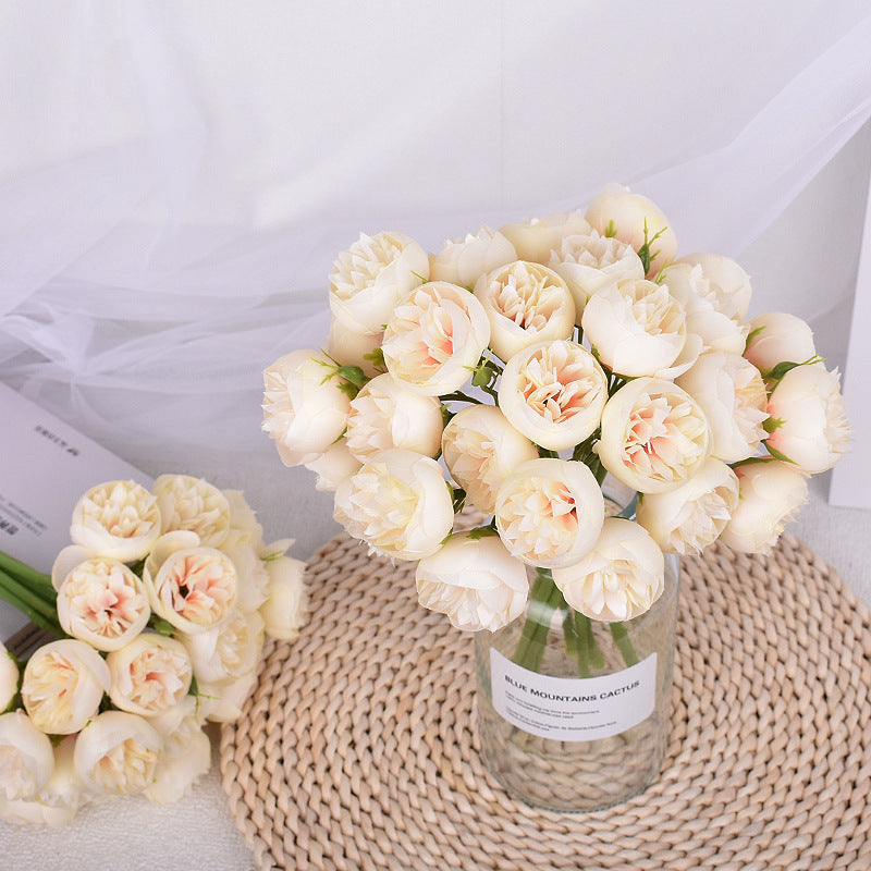 Simulation 27-head Tea Rose Bouquet Peony- Bouquet Artificial Flowers