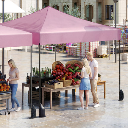 9.5 x 9.5 Feet Pop up Canopy Tent with Adjustable Heights-Pink