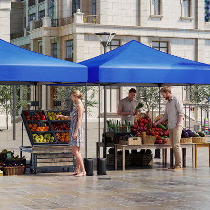 9.5 x 9.5 Feet Pop up Canopy Tent with Adjustable Heights-Blue
