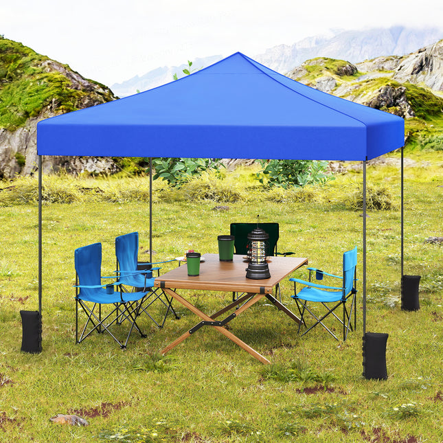 9.5 x 9.5 Feet Pop up Canopy Tent with Adjustable Heights-Blue