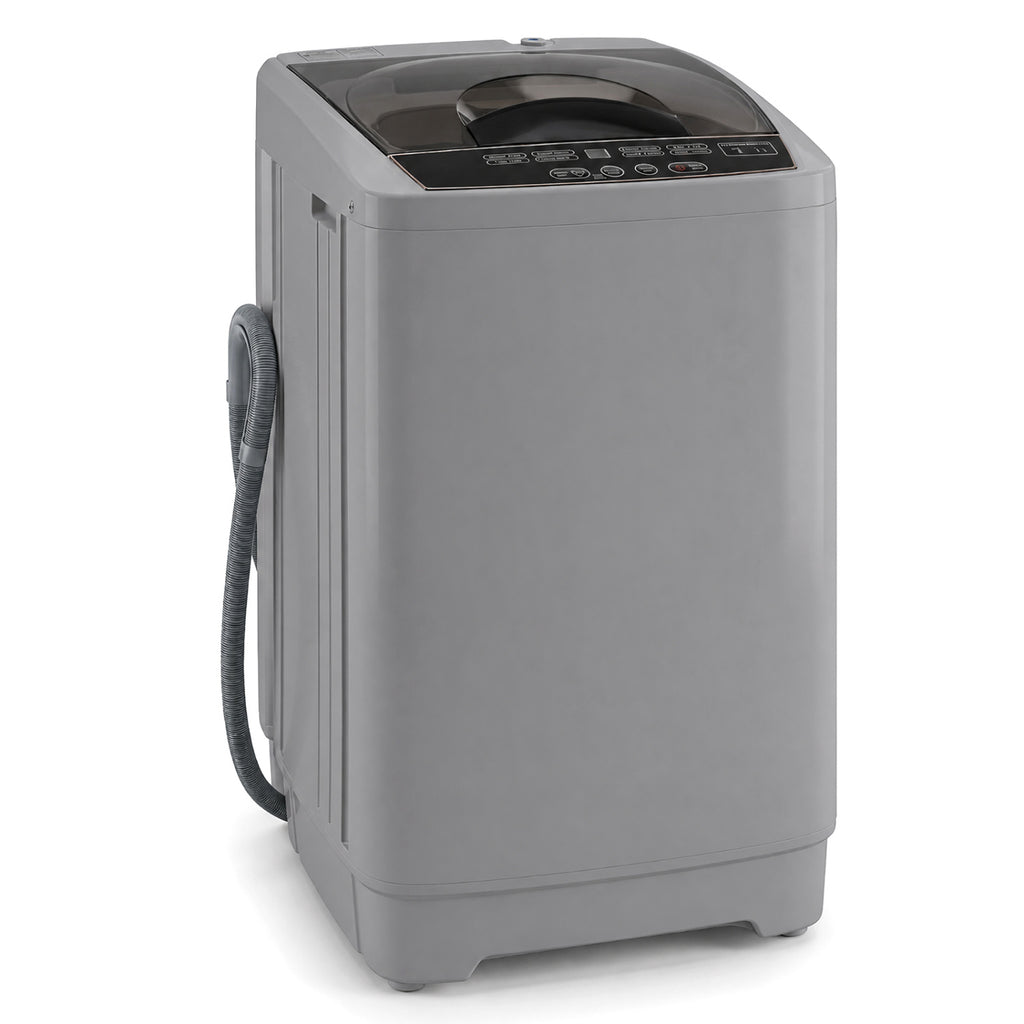 9.93 lbs Full Automatic Washing Machine with 8 Preset Programs-Gray