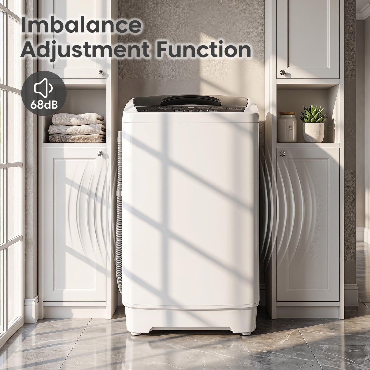 9.93 lbs Full Automatic Washing Machine with 8 Preset Programs-White