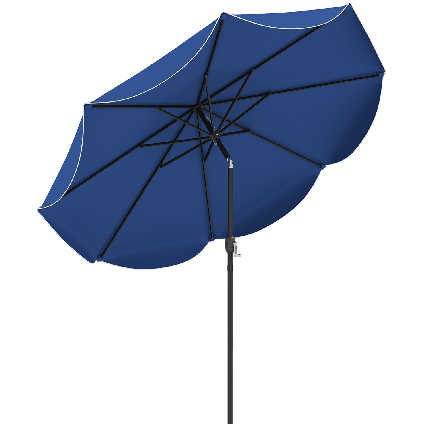 Parasol de terrasse de 2,74 m avec manivelle et bouton d'inclinaison - Bleu marine