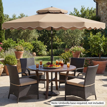 9 Feet Patio Umbrella with Push Button Tilt and Crank-Coffee