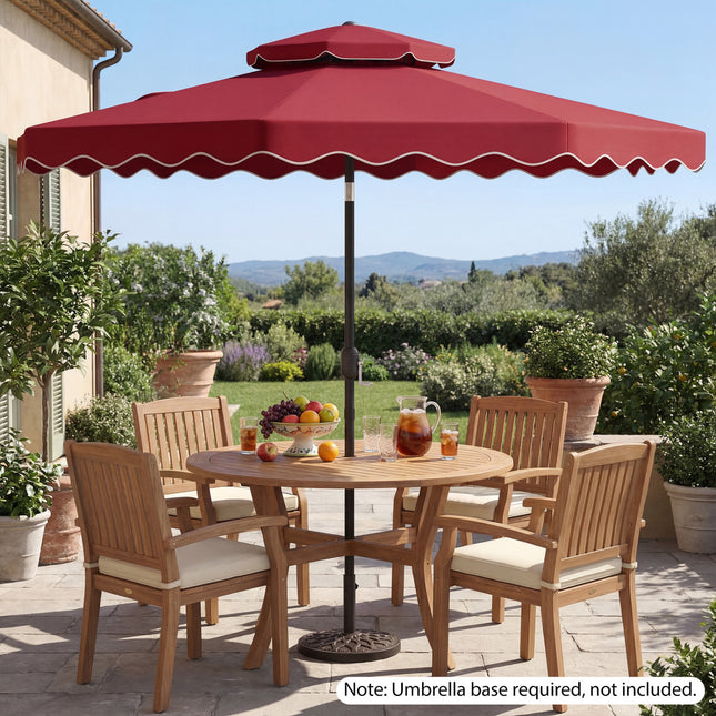 9 Feet Patio Umbrella with Push Button Tilt and Crank-Wine